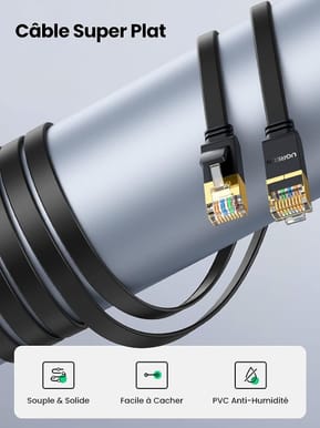 Câble Ugreen Ethernet RJ45 Flat CAT7 U FTP - 3 mètres (11262) — image 4