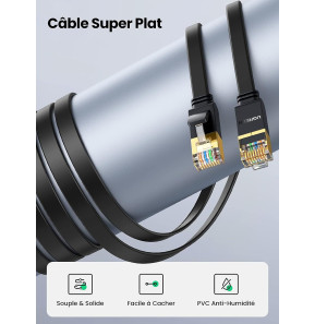 Câble Ugreen Ethernet Flat CAT7 U FTP - 3 mètres (11262)