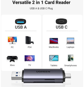 Adaptateur de lecteur de carte mémoire portable Usb 3.0 en