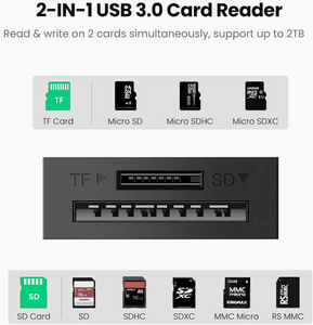 Lecteur carte mémoire SD/TF Ugreen USB 3.0 2 en 1 (20250) — image 2