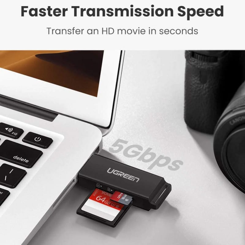 Ugreen USB 3.0 SD/TF Memory Card Reader Black (40752) — image 3