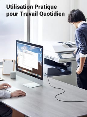 Câble Ugreen imprimante USB 2.0 vers USB B Mâle - 5 mètres (10352) — image 2
