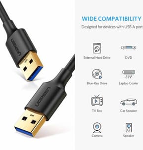 Câble Ugreen USB 3.0 - 1 mètre (10370) — image 2