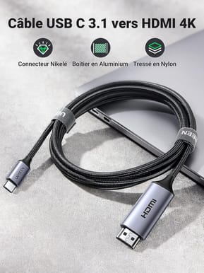 Câble Ugreen USB-C to HDMI - 1.5 mètre (50570) — image 2