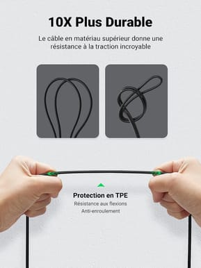Câble Ugreen imprimante USB-C vers USB B Mâle Noir - 2 mètres (50446) — image 3