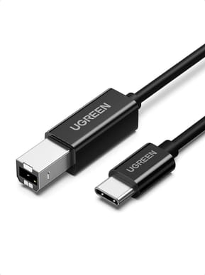 كابل طابعة Ugreen USB-C إلى USB B ذكر أسود - 2 متر (50446)