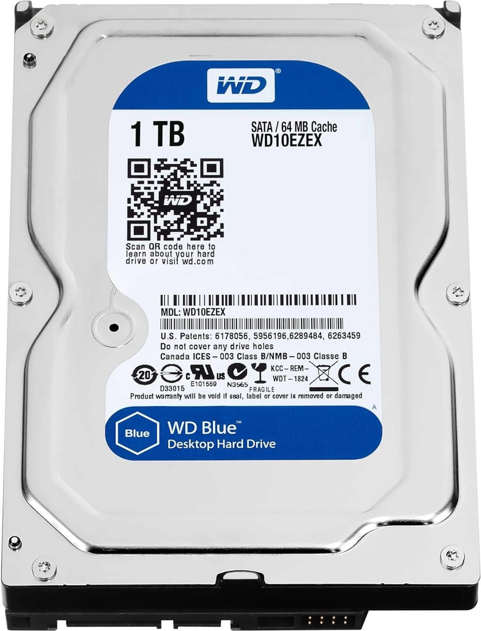 Disque dur interne 3.5" Western Digital Blue 1To 7200 rpm SATA III (WD10EZEX) — image 1