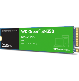 Disque dur interne SSD WD Green SN350 M.2 2280 PCIe Gen3 x4 NVMe 250 Go (WDS250G2G0C)
