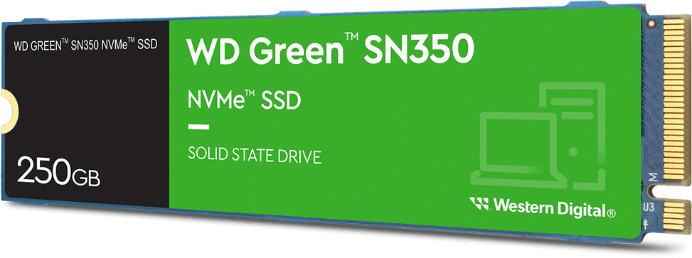 Disque dur interne SSD WD Green SN350 M.2 2280 PCIe Gen3 x4 NVMe 250 Go (WDS250G2G0C) — image 2