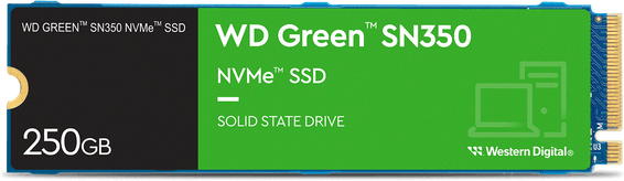 Disque dur interne SSD WD Green SN350 M.2 2280 PCIe Gen3 x4 NVMe 250 Go (WDS250G2G0C)