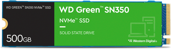 Disque dur interne SSD WD Green SN350 M.2 2280 PCIe Gen3 x4 NVMe 500 Go (WDS500G2G0C)