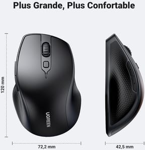 Souris sans fil Bluetooth Ugreen Silencieuse Ergonomique 2,4GHz (90395) — image 4