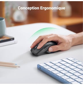 Souris sans fil Bluetooth Ugreen Silencieuse Ergonomique 2,4GHz (90395)