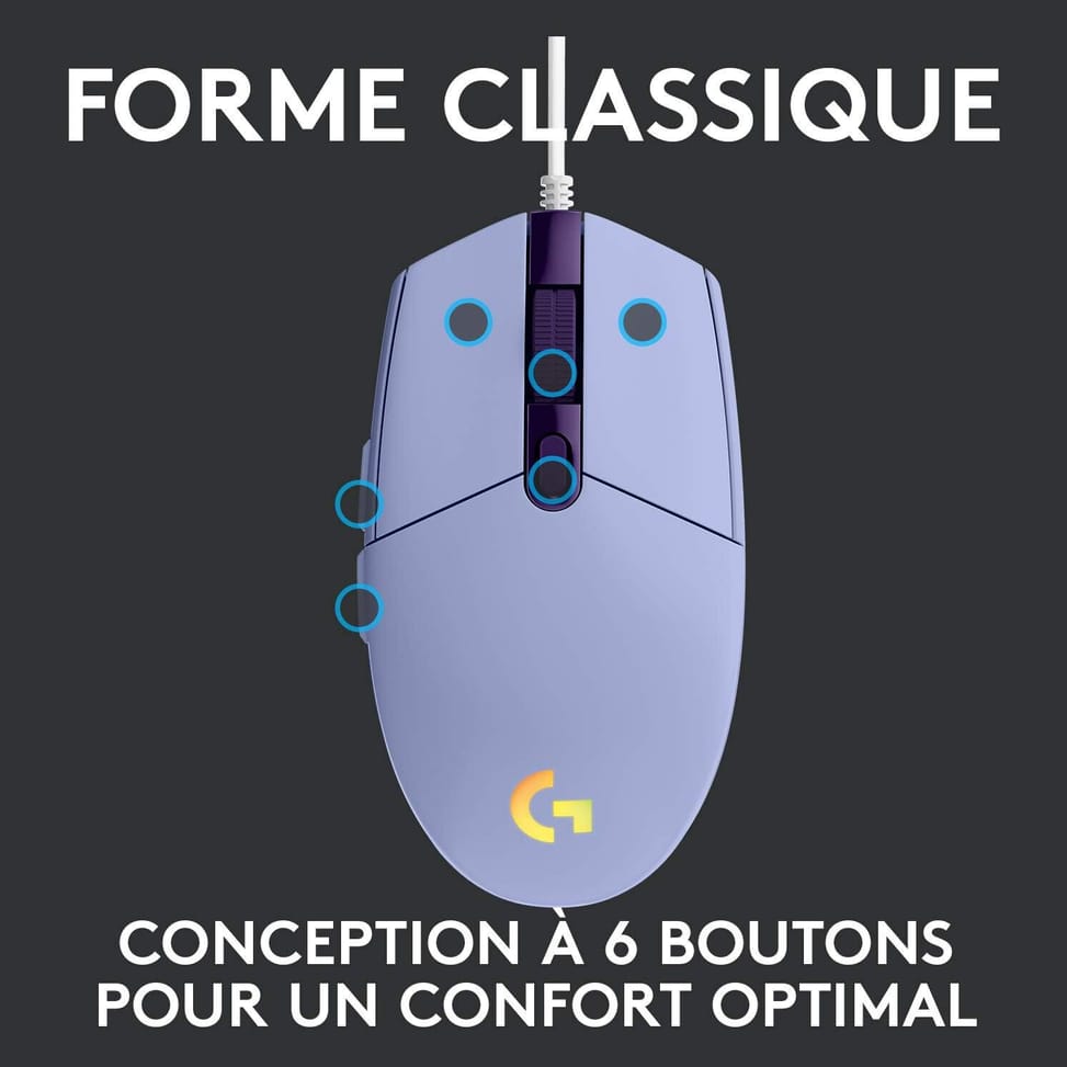 Souris gaming filaire Logitech G102 — image 3