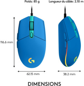 Souris gaming filaire Logitech G102