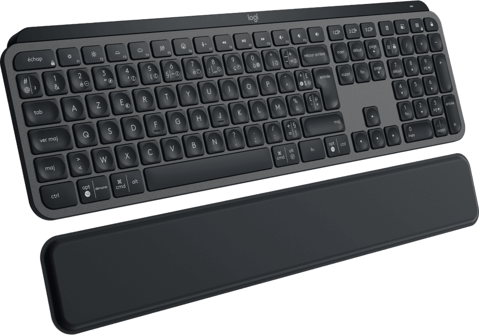 لوحة مفاتيح لاسلكية Logitech MX Keys Plus مع مسند معصم - AZERTY (920-009406) — صورة 2