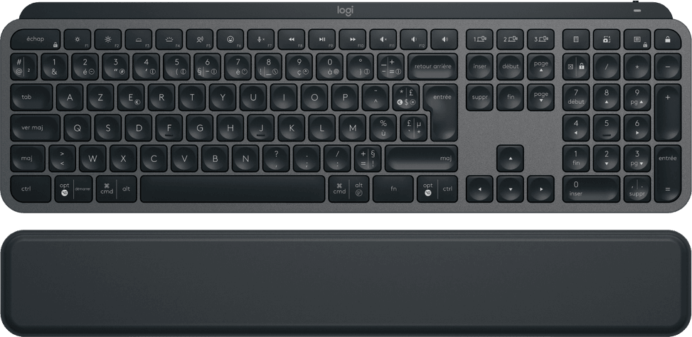 لوحة مفاتيح لاسلكية Logitech MX Keys Plus مع مسند معصم - AZERTY (920-009406) — صورة 1