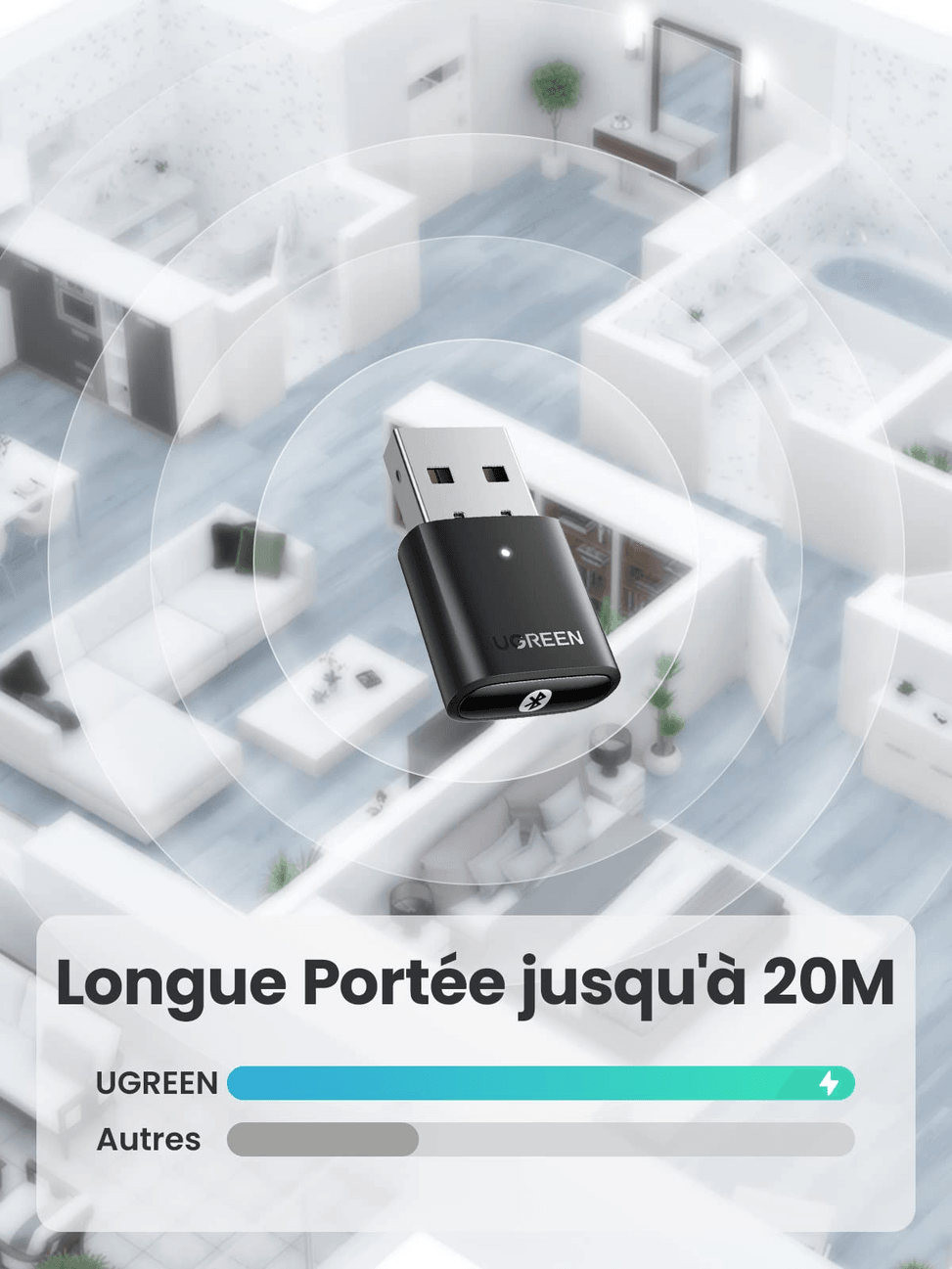Adaptateur Ugreen USB-A vers Bluetooth 5.0 (80889) — image 3