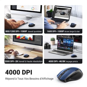 Souris sans fil Ugreen Design Ergonomique 2.4 - Blue (15064) — image 3