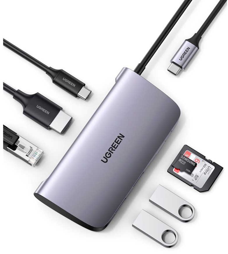 Hub USB-C Ugreen USB-C 7 en 1 Supporte PD (Power Delivery) 100W Recharge (50852) — image 2