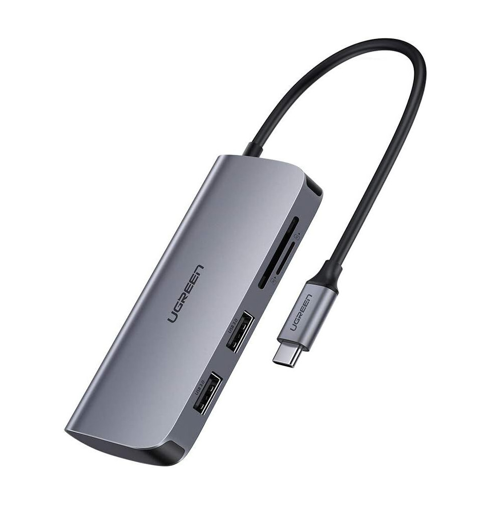 Hub USB-C Ugreen USB-C 7 en 1 Supporte PD (Power Delivery) 100W Recharge (50852)