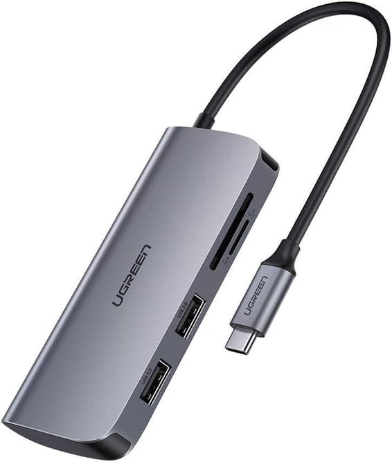 Hub USB-C Ugreen USB-C 7 en 1 Supporte PD (Power Delivery) 100W Recharge (50852)