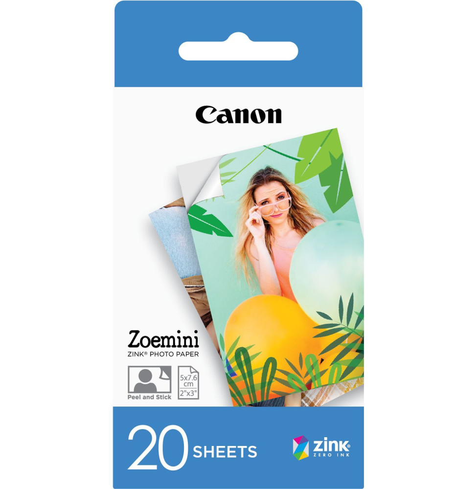 Papier photo Canon ZINK™ 5 x 7,6 cm - Pack de 20 poses (3214C002AC