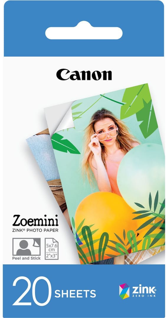 Papier photo Canon ZINK™ 5 x 7,6 cm - Pack de 20 poses (3214C002AD)