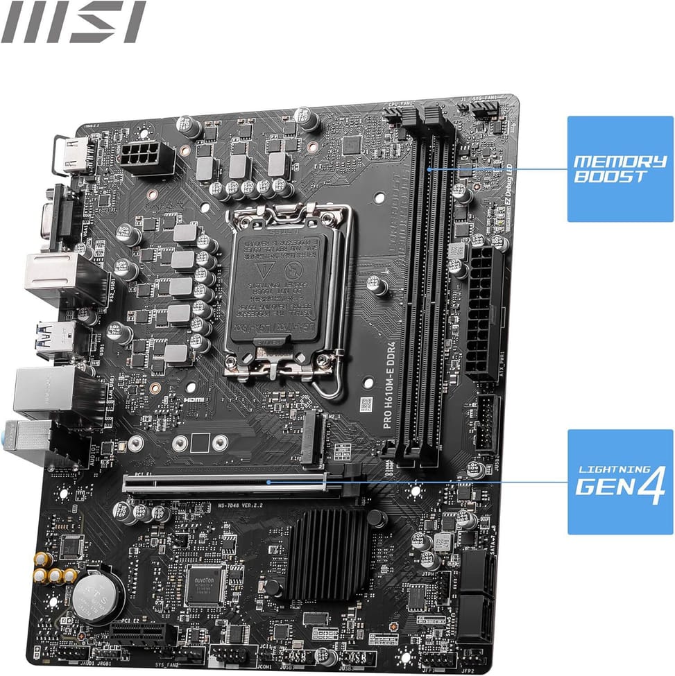 Carte Mère Intel MSI PRO H610M-E DDR4 (911-7D48-036) — image 3