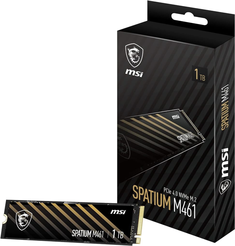 Disque Dur interne SSD MSI ‎‎‎Spatium M461 PCIe 4.0 NVMe M.2 1TB (S78-440L1D0-P83) — image 1