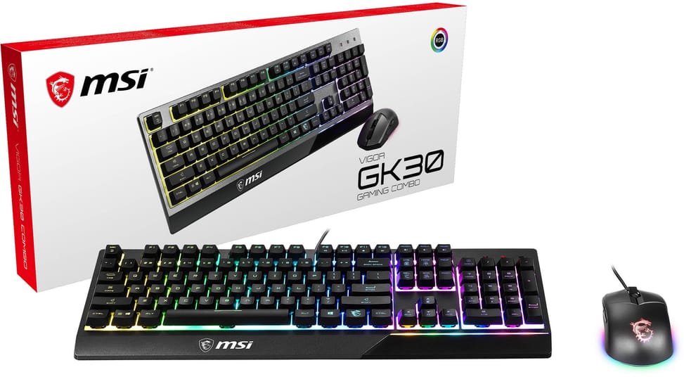 Pack clavier souris filaires MSI Vigor GK30 FR Combo (S11-04FR237-CLA) — image 1