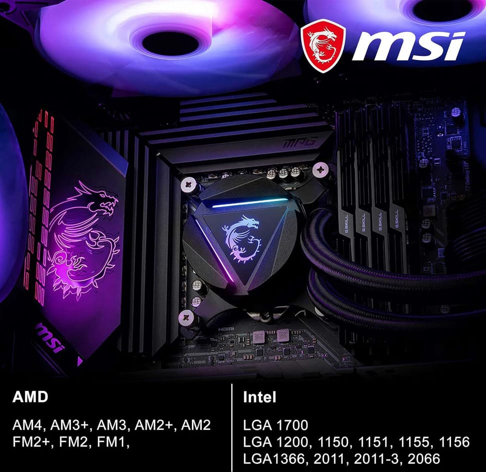 MSI MAG coreliquid 240R V2 - Kit de Watercooling pour processeur (306-7ZW1B41-813) — image 6