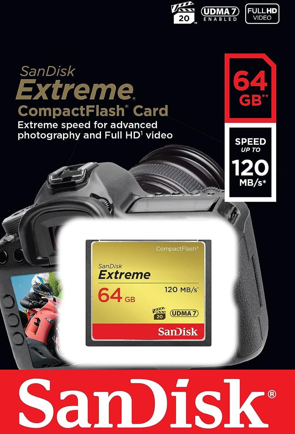 Carte mémoire SanDisk Extreme CompactFlash 64GB (SDCFXSB-064G-G46) — image 2
