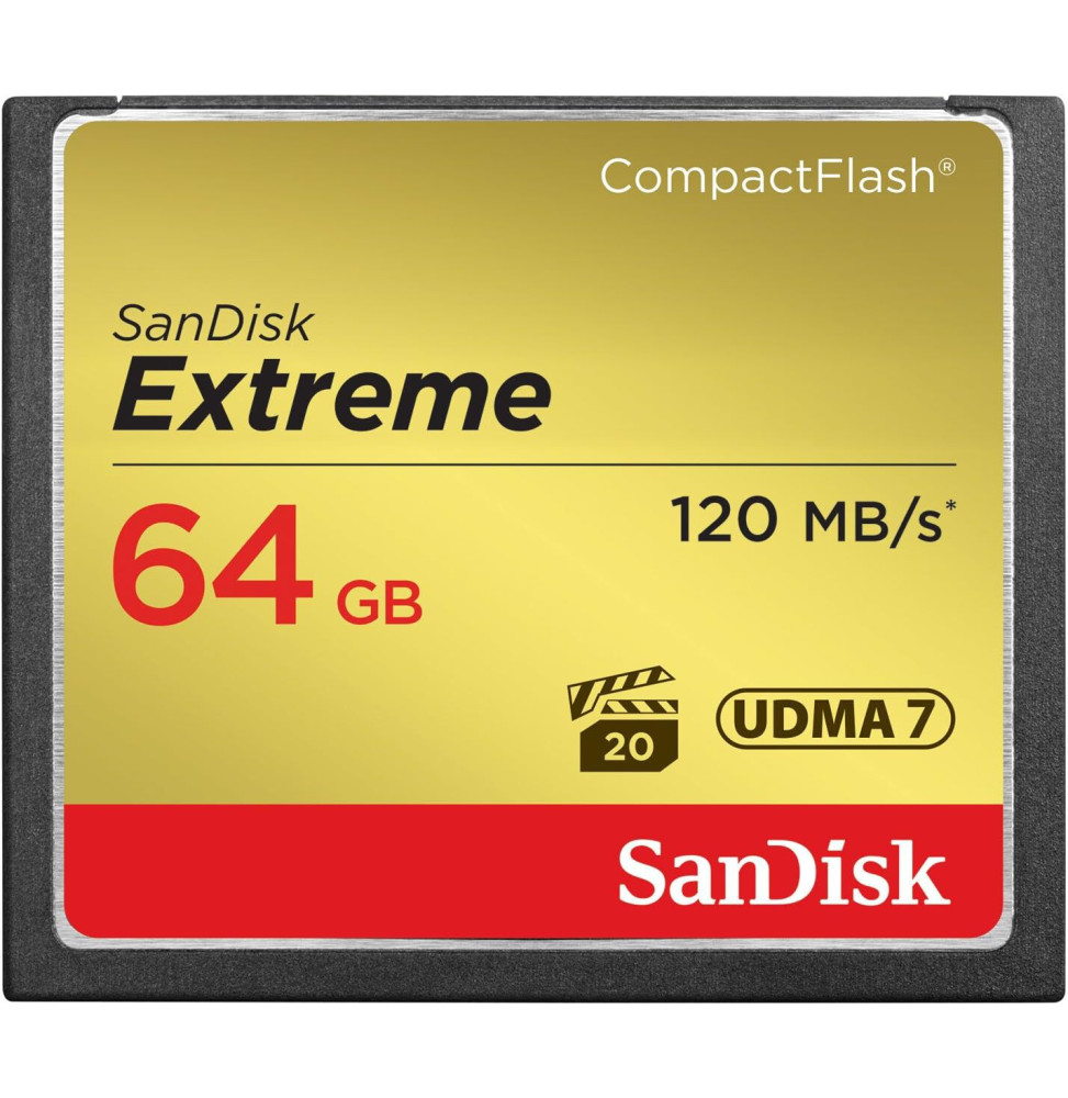 Carte mémoire SanDisk Extreme CompactFlash 64GB (SDCFXSB-064G-G46)