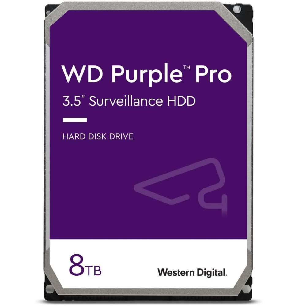 Disque dur interne 3.5" Western Digital Purple Pro 8 To pour la vidéo intelligente (WD101PURP)