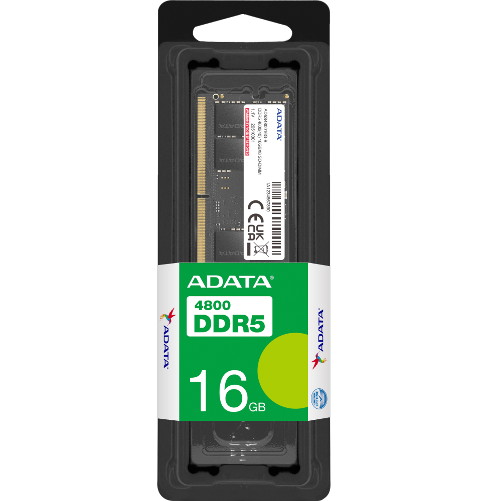 Barrette mémoire ADATA SO-DIMM 16GB DDR5 4800MHz - PC Portable (AD5S480016G-S)