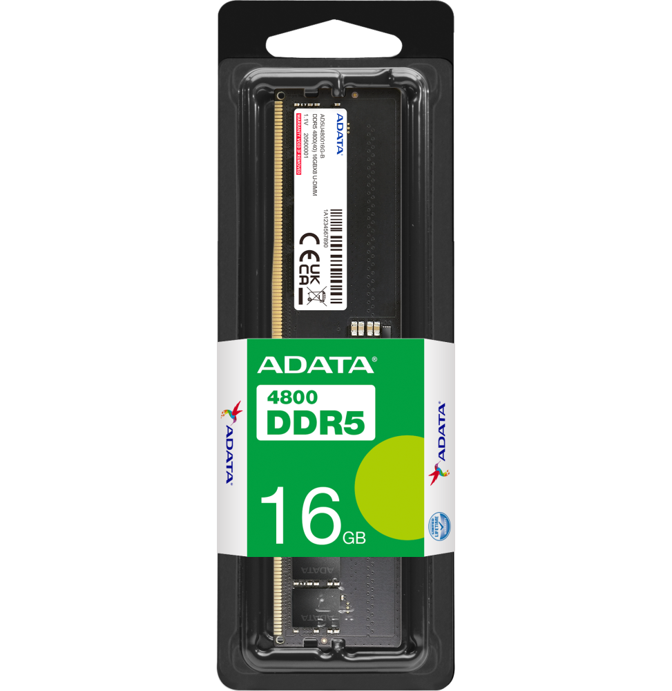 Barrette mémoire ADATA U-DIMM 16GB DDR5-4800 MHz - PC bureau (AD5U480016G-S)