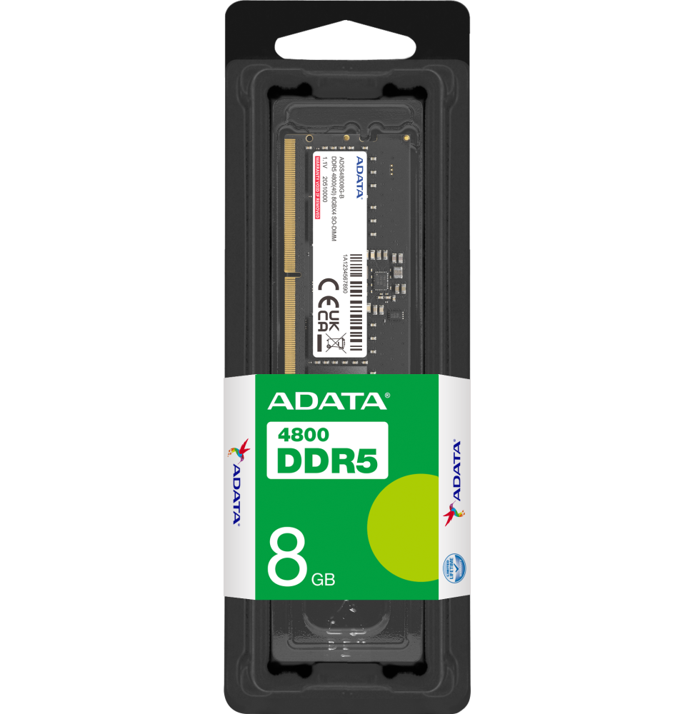 Barrette mémoire ADATA SO-DIMM 8GB DDR5-4800 MHz - PC Portable (AD5S48008G-S)