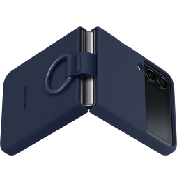 Coque en silicone avec anneau pour Galaxy Z Flip4