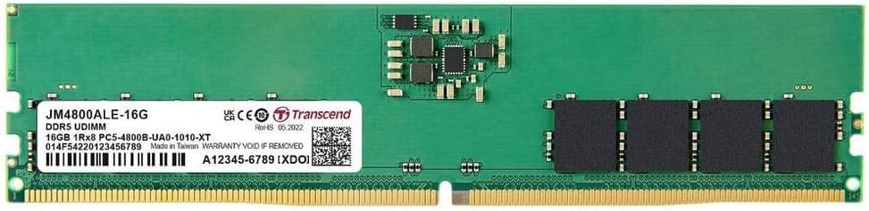 Barrette mémoire Transcend U-DIMM 16GB DDR5 4800MHz - Pc Bureau (JM4800ALE-16G) — image 1