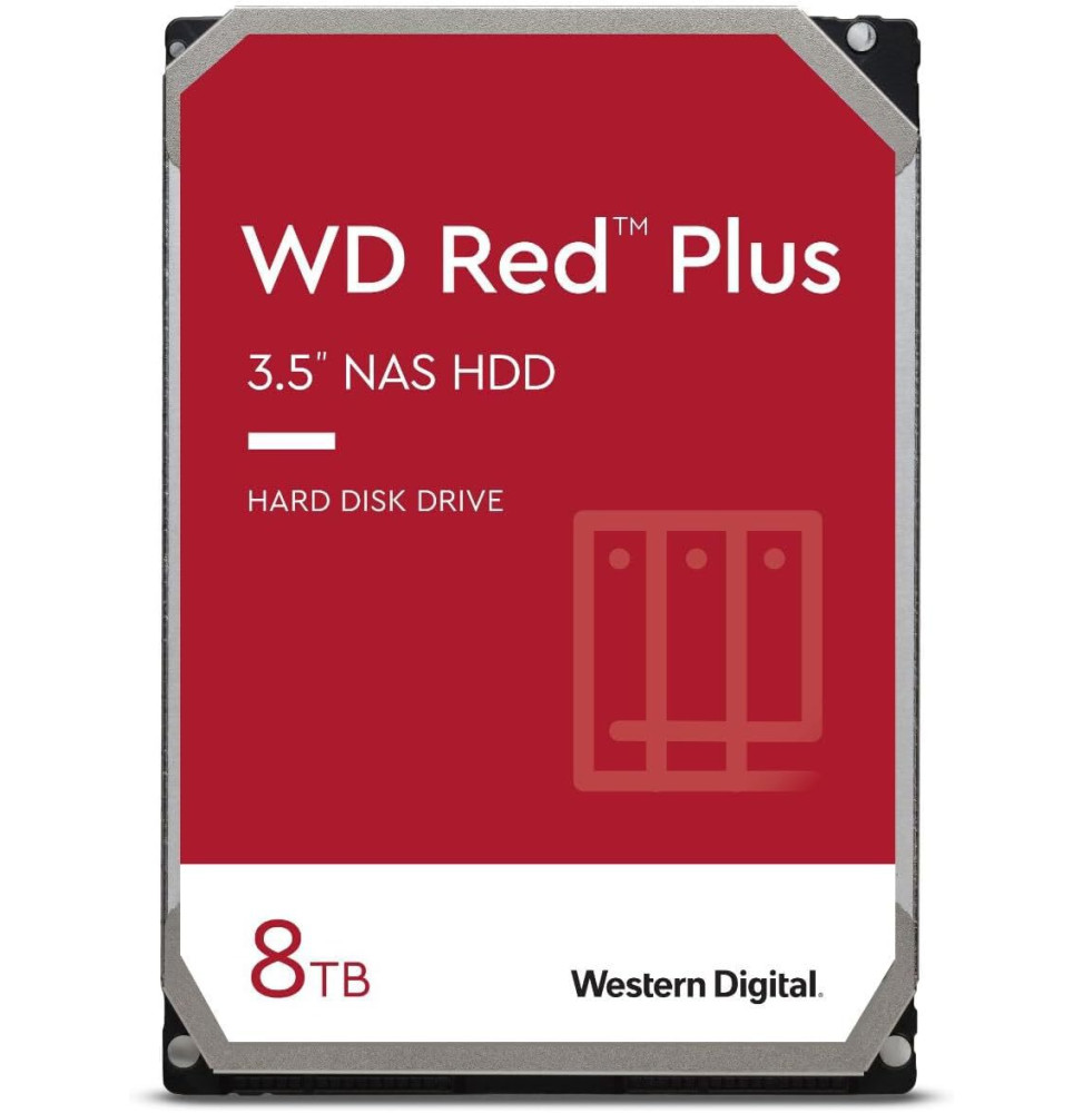 Disque dur interne 3.5 Western Digital Red Plus 8 To pour NAS (WD80EFZZ)  prix Maroc