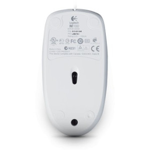 Souris filaire Logitech Mouse M100 Blanc - USB