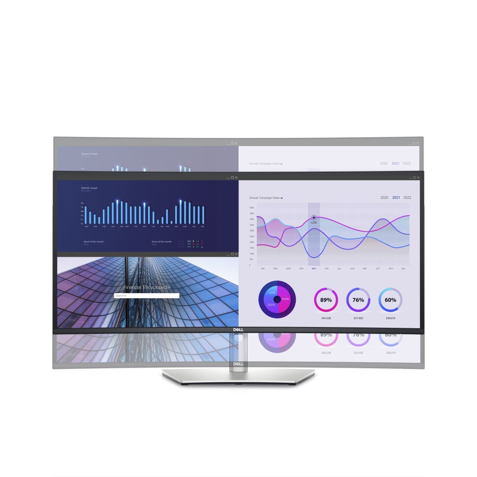 DELL UltraSharp U3423WE LED display 86,7 cm (34.1") 3440 x 1440 pixels UltraWide Quad HD LCD Argent (DELL-U3423WE) — image 7