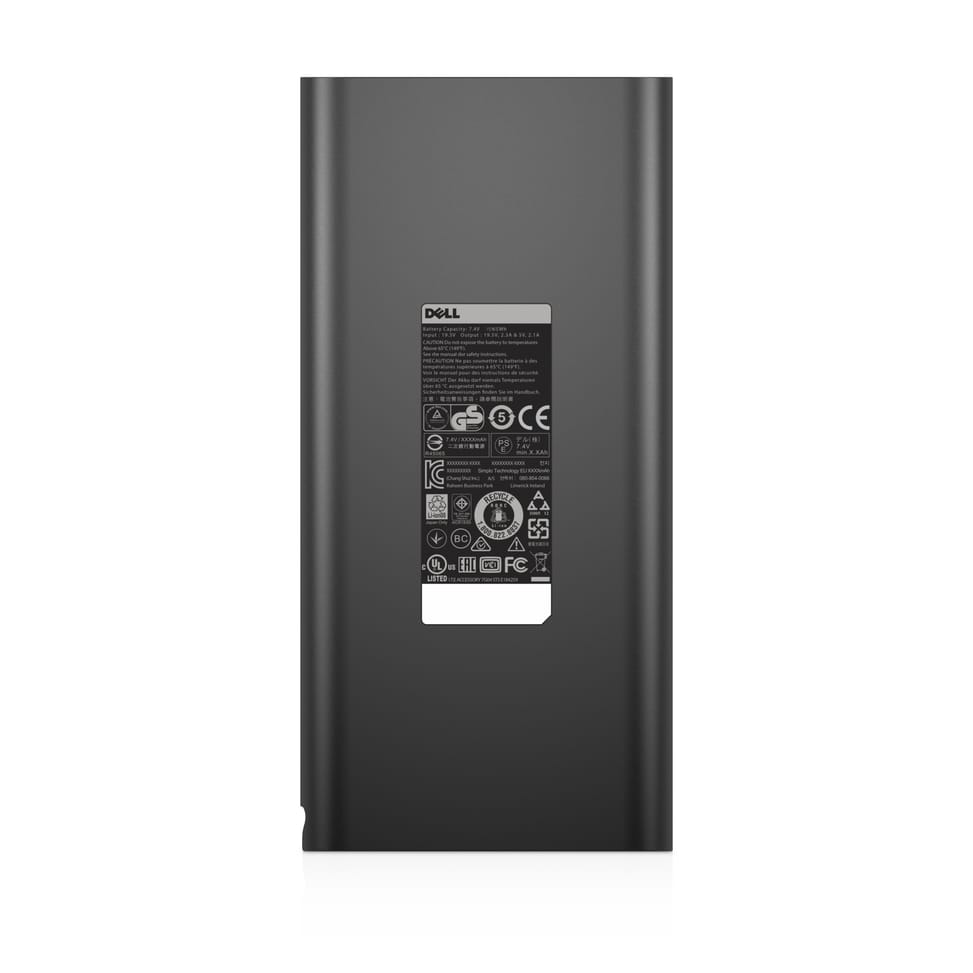 DELL PW7015L Lithium-Ion (Li-Ion) 18000 mAh Noir Notebook Power Bank Plus (Barrel) - 65Wh (451-BBMV) — image 1