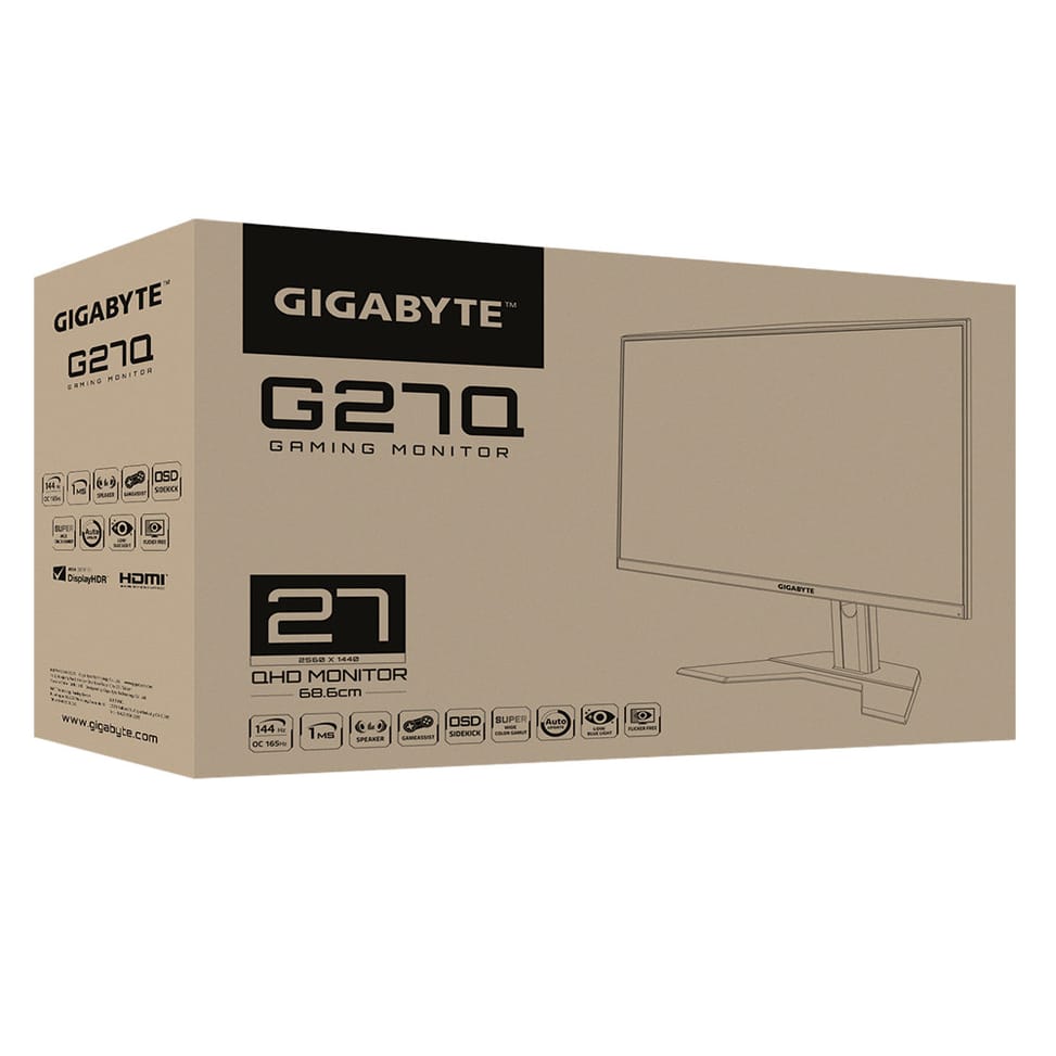 Gigabyte G27Q LED display 68,6 cm (27") 2560 x 1440 pixels Quad HD Noir (20VM0-GG27QBI-1EKR) — image 9