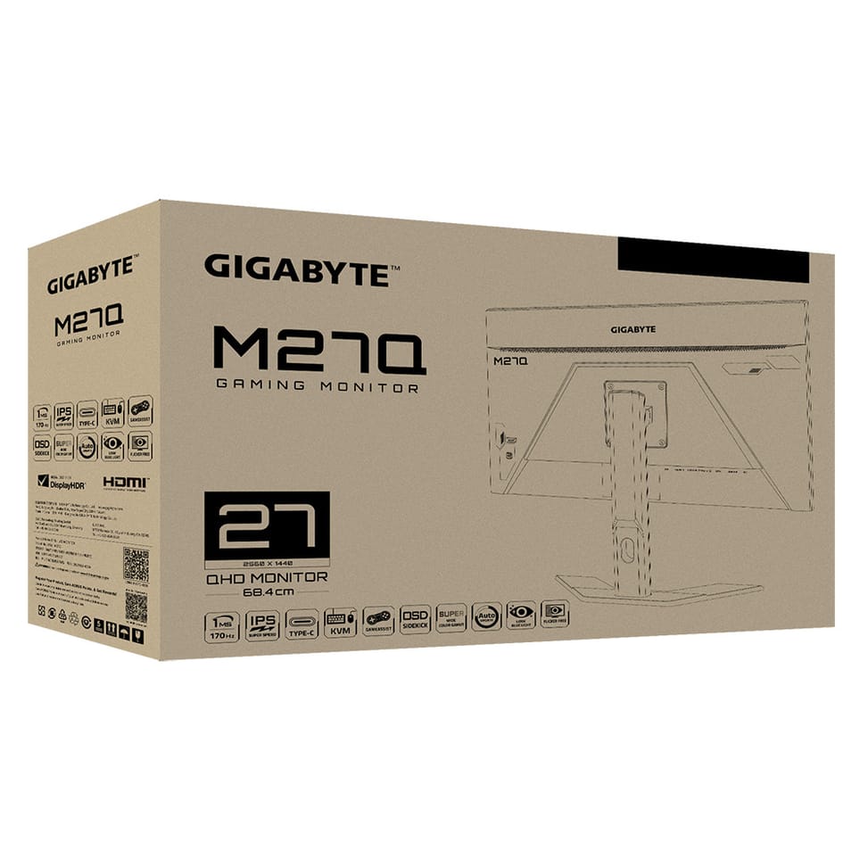 Gigabyte M27Q LED display 68,6 cm (27") 2560 x 1440 pixels Quad HD Noir (M27Q-EK) — image 8