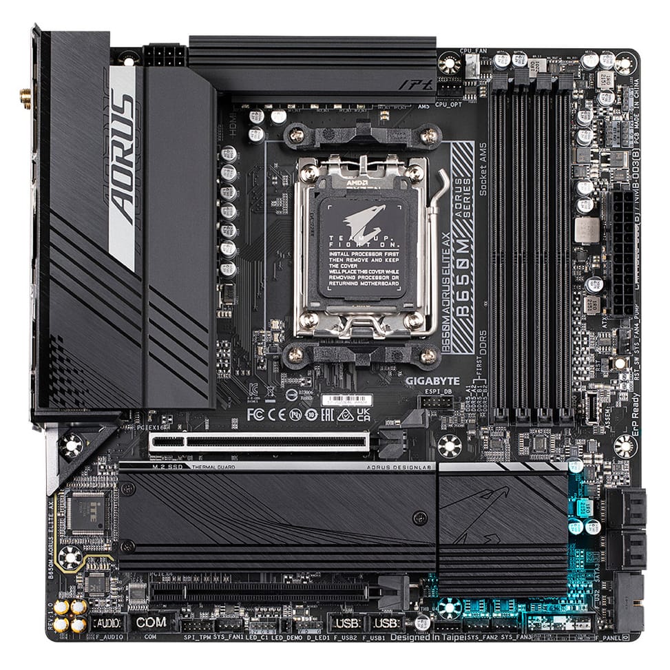 Gigabyte B650M AORUS ELITE AX carte mère AMD B650 Emplacement AM5 micro ATX (B650M AORUS ELITE AX) — image 2