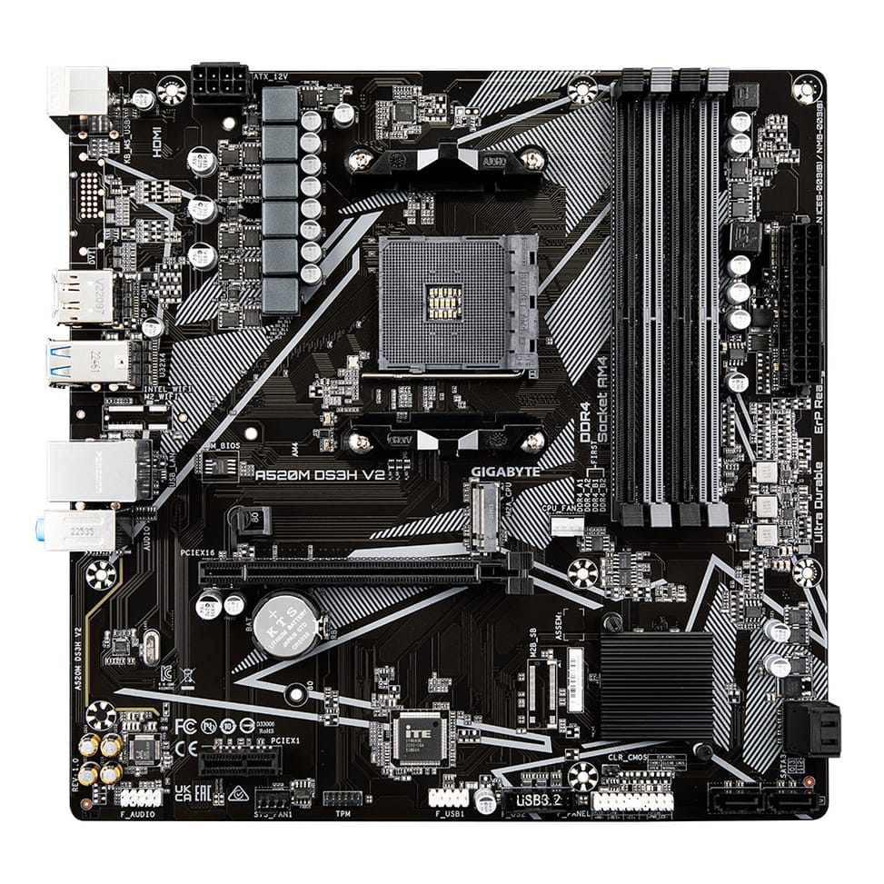 Gigabyte A520M DS3H V2 (rev. 1.0) Emplacement AM4 micro ATX (A520M DS3H V2) — image 1