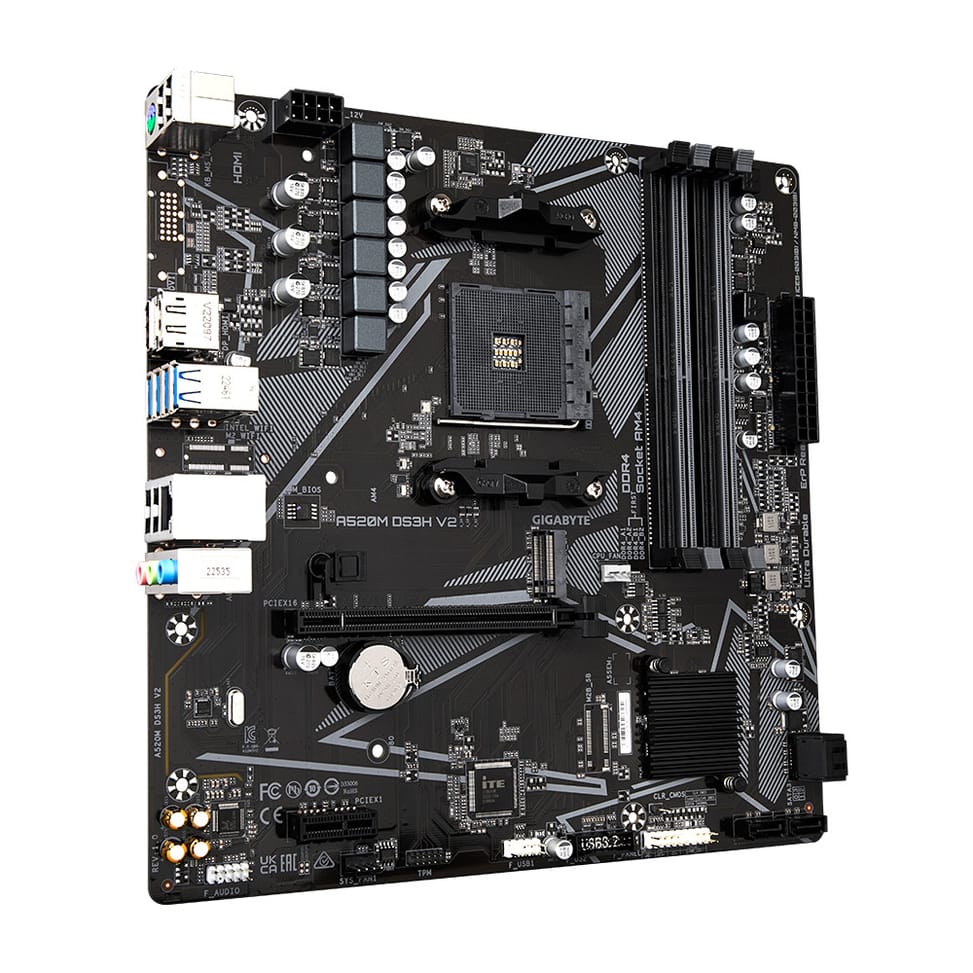 Gigabyte A520M DS3H V2 (rev. 1.0) Emplacement AM4 micro ATX (A520M DS3H V2) — image 2