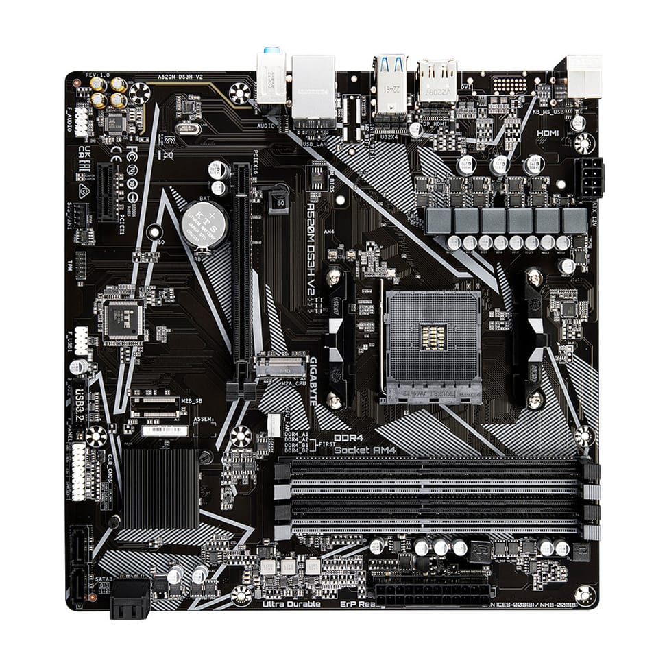 Gigabyte A520M DS3H V2 (rev. 1.0) Emplacement AM4 micro ATX (A520M DS3H V2) — image 3